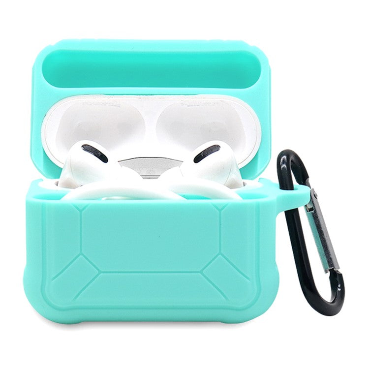 For Apple AirPods Pro 3-in-1 Silicone Protective Case + Ear-Hook + Anti-Lost Carabiner Protection Set - Green