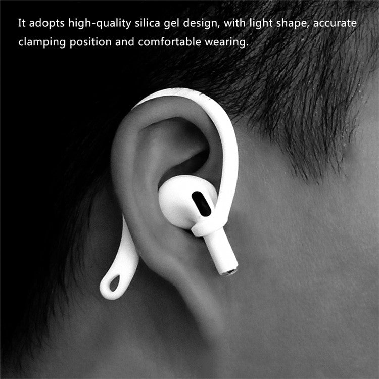 For Apple AirPods Pro 3-in-1 Silicone Protective Case + Ear-Hook + Anti-Lost Carabiner Protection Set - White