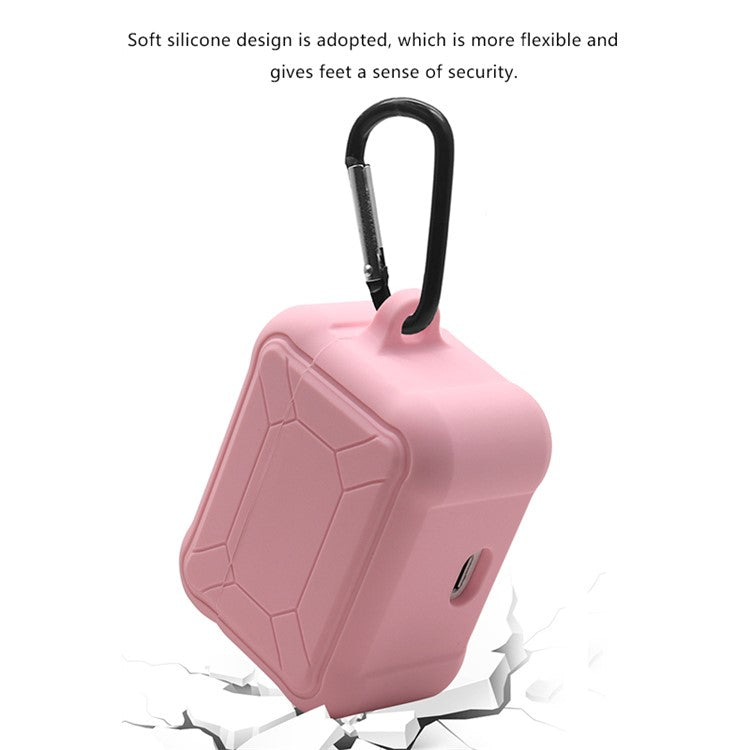 For Apple AirPods Pro 3-in-1 Silicone Protective Case + Ear-Hook + Anti-Lost Carabiner Protection Set - Pink