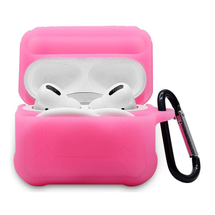 For Apple AirPods Pro 3-in-1 Silicone Protective Case + Ear-Hook + Anti-Lost Carabiner Protection Set - Rose