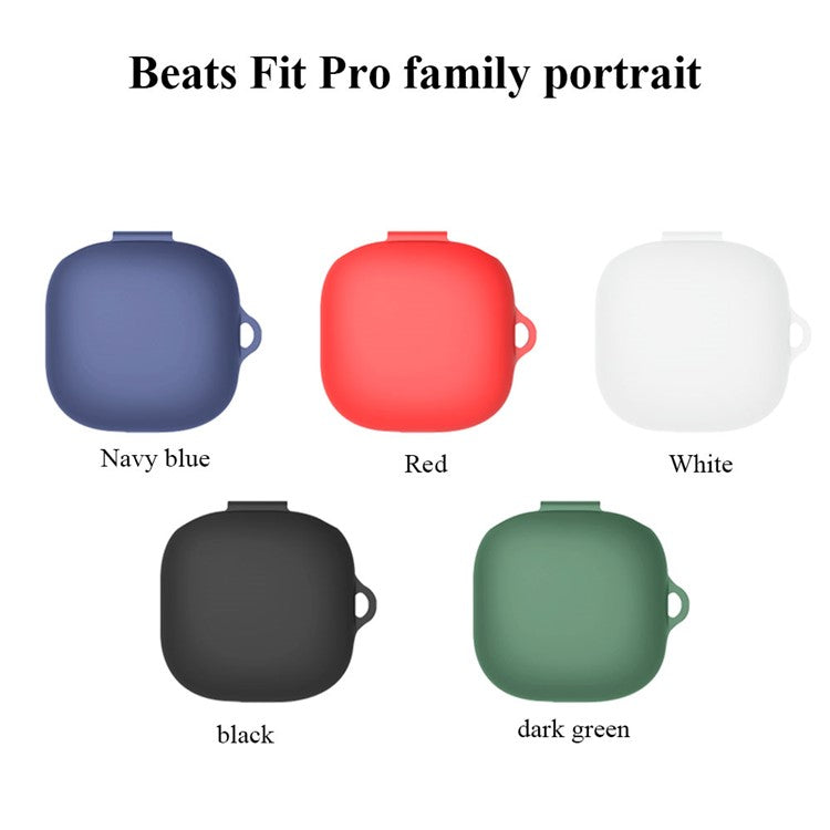 For Beats Fit Pro TWS Bluetooth Earphone Charging Case Protective Cover Silicone Anti-drop Sleeve - Dark Green