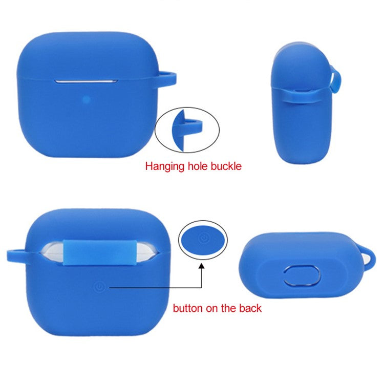 5Pcs/Set For Apple AirPods 3 Portable Protective Case Set Earbuds Soft Silicone Protector Kit with Keychain/Earphone Holder/Anti-lost Neck Strap/Storage Case - Midnight Blue