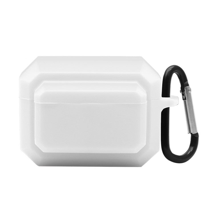 For Apple AirPods Pro 3-in-1 Silicone Anti-Fall Case + Ear-Tip + Anti-Lost Carabiner Protection Set - White