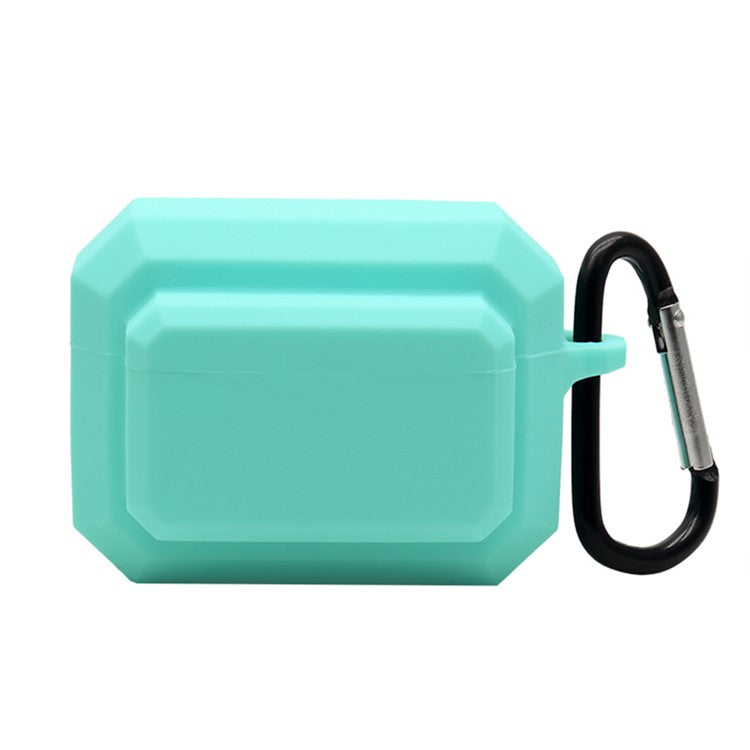 For Apple AirPods Pro 3-in-1 Silicone Anti-Fall Case + Ear-Tip + Anti-Lost Carabiner Protection Set - Mint Green