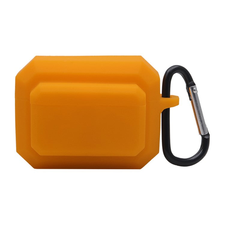 For Apple AirPods Pro 3-in-1 Silicone Anti-Fall Case + Ear-Tip + Anti-Lost Carabiner Protection Set - Orange