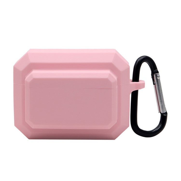 For Apple AirPods Pro 3-in-1 Silicone Anti-Fall Case + Ear-Tip + Anti-Lost Carabiner Protection Set - Pink