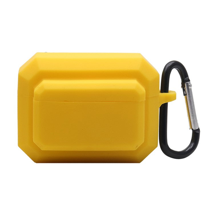 For Apple AirPods Pro 3-in-1 Silicone Anti-Fall Case + Ear-Tip + Anti-Lost Carabiner Protection Set - Yellow