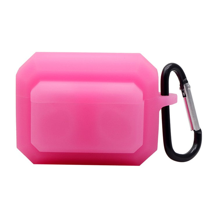 For Apple AirPods Pro 3-in-1 Silicone Anti-Fall Case + Ear-Tip + Anti-Lost Carabiner Protection Set - Luminous Pink