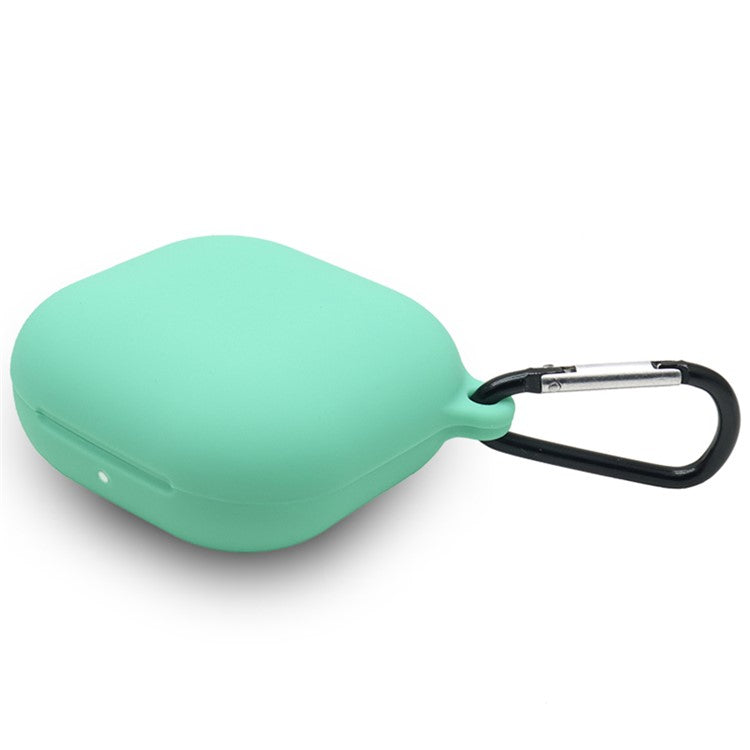 For Beats Fit Pro Wireless Bluetooth Earphone Silicone Case Anti-scratch Charging Box Shell with Carabiner - Mint Green