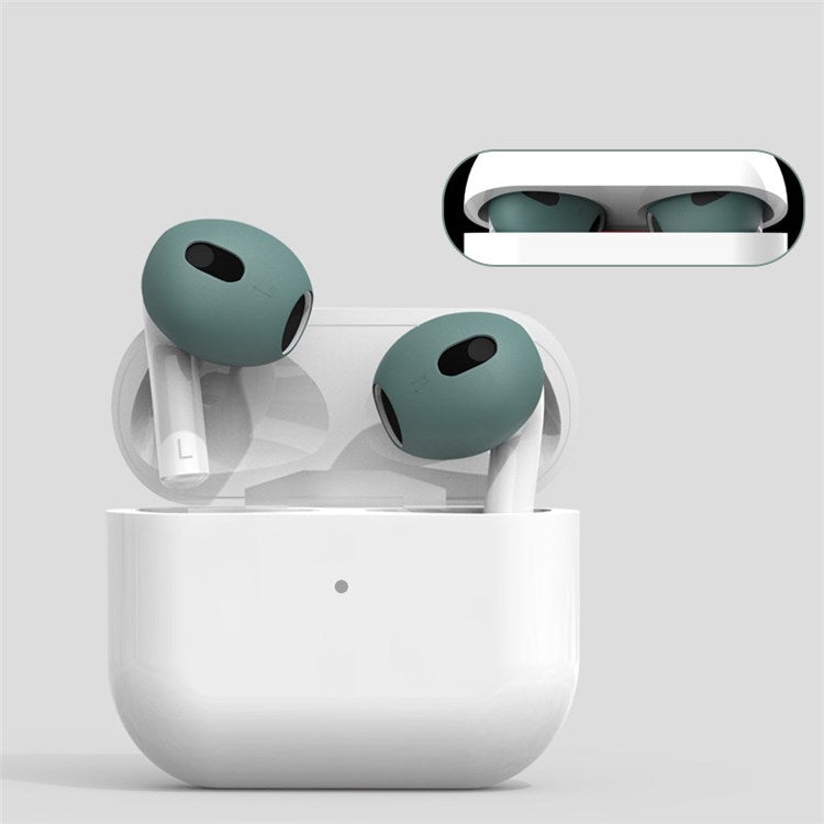 For Apple AirPods 3 Portable Protective Case Earbuds Soft Silicone Protector with Ear Caps - Grey