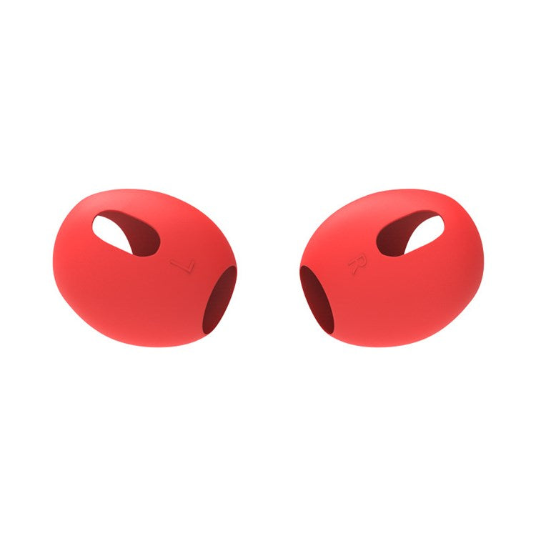 For Apple AirPods 3 2 Pairs Anti-slip Silicone Earbuds Cover Ultra-thin Bluetooth Earphones Tips - Pink/Red