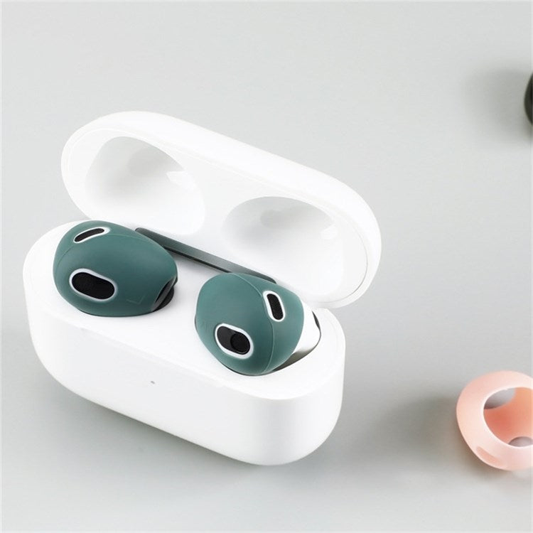 For Apple AirPods 3 2 Pairs Anti-slip Silicone Earbuds Cover Ultra-thin Bluetooth Earphones Tips - Pink/Red