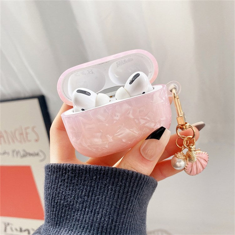 For Apple AirPods Pro Stylish Bluetooth Earphone TPU Protective Cover Charging Case Sleeve with Shell Pendant