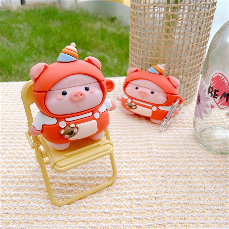 For Apple AirPods with Charging Case (2016)/(2019)/AirPods with Wireless Charging Case (2019) Cute Pig Silicone Protective Case