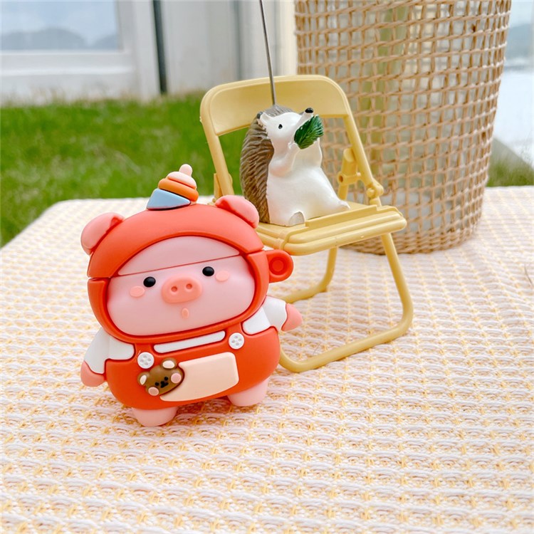 For Apple AirPods with Charging Case (2016)/(2019)/AirPods with Wireless Charging Case (2019) Cute Pig Silicone Protective Case