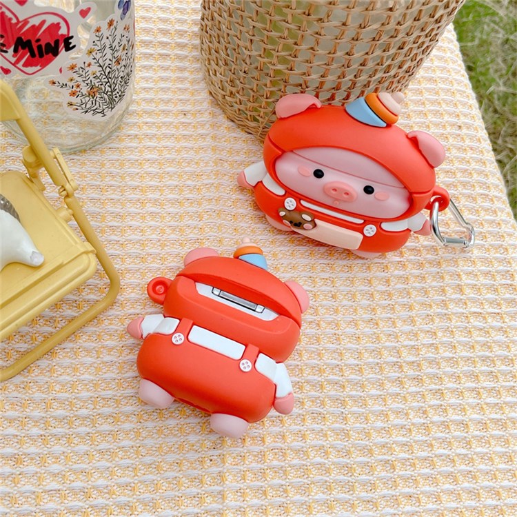 For Apple AirPods with Charging Case (2016)/(2019)/AirPods with Wireless Charging Case (2019) Cute Pig Silicone Protective Case