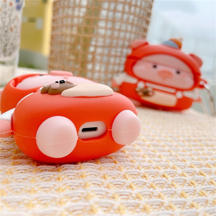 For Apple AirPods with Charging Case (2016)/(2019)/AirPods with Wireless Charging Case (2019) Cute Pig Silicone Protective Case