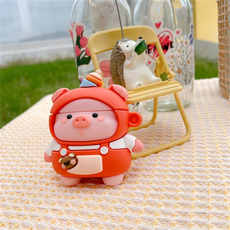 For Apple AirPods with Charging Case (2016)/(2019)/AirPods with Wireless Charging Case (2019) Cute Pig Silicone Protective Case