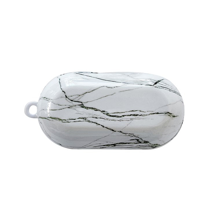 For JBL T280TWS Pro Stylish Marble Pattern Drop-proof Cover Bluetooth Earphone PC Protective Case - White