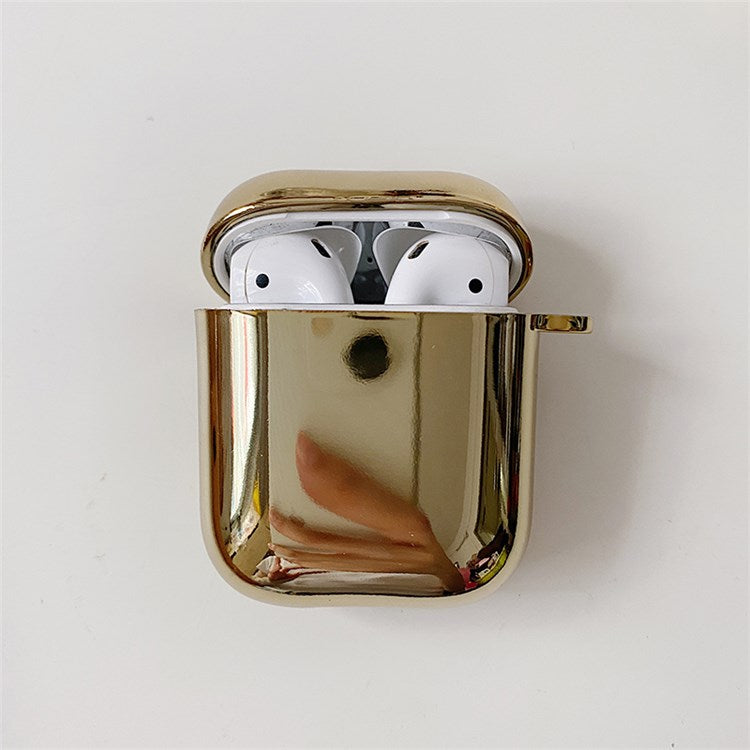 For Apple AirPods with Charging Case (2016)/(2019)/AirPods with Wireless Charging Case (2019) Soft TPU Electroplating Earbuds Protective Case with Pendant - Gold/Heart Pendant