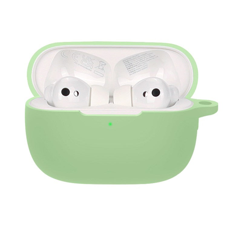 For Honor Earbuds 3 Pro Wireless Earphone Silicone Protective Case Cover with Anti-lost Buckle - Light Green