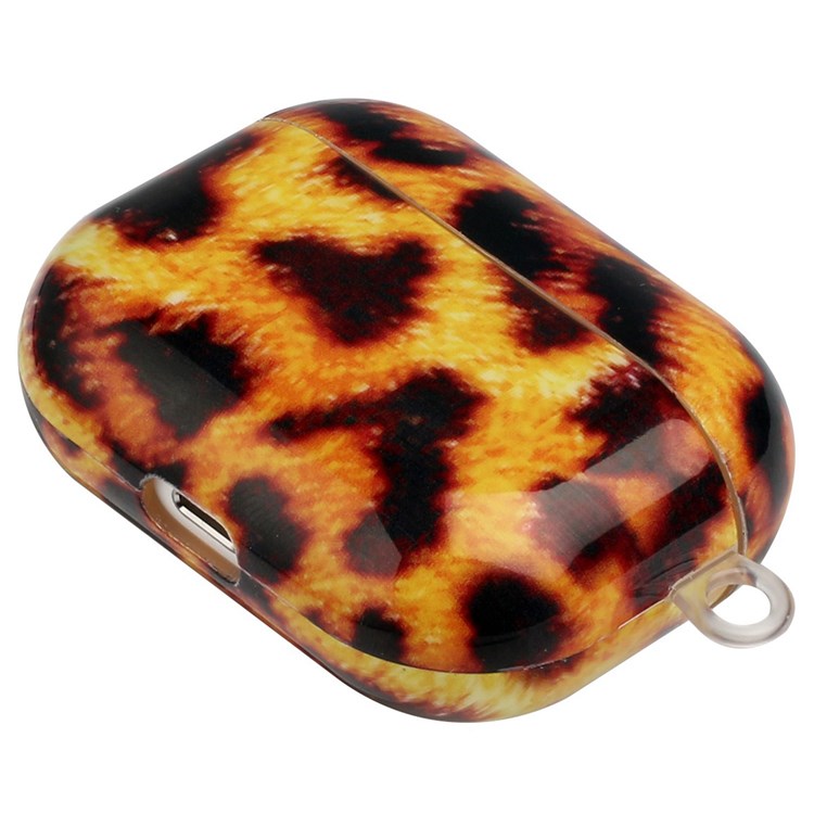 For Apple AirPods Pro Pattern Printing IMD TPU Earphone Case Anti-drop Charging Box Shell Protector with Lanyard - Yellow Leopard