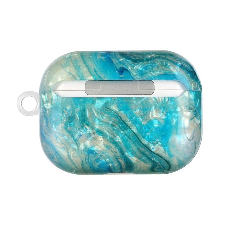 Full Protection Earphone Case for Apple AirPods Pro, Pattern Printed IMD TPU Cover Shell Grain Earbud Protector with Hook - Luxurious Marble