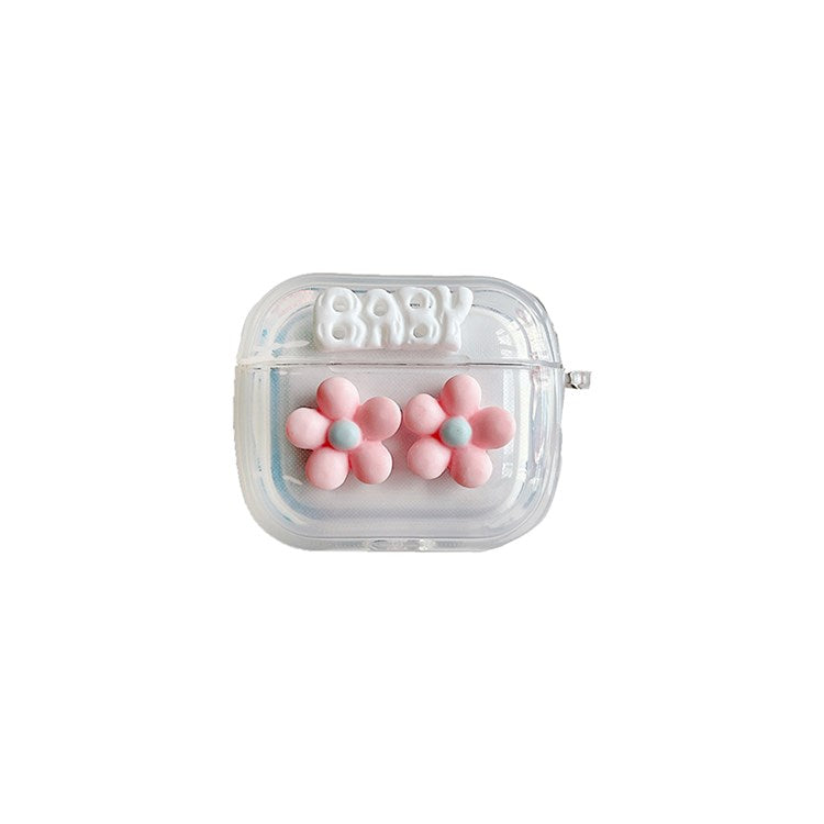 For Apple AirPods Pro Soft TPU Baby Pink Flower Case Spring Bracelet Earphone Accessories Cover