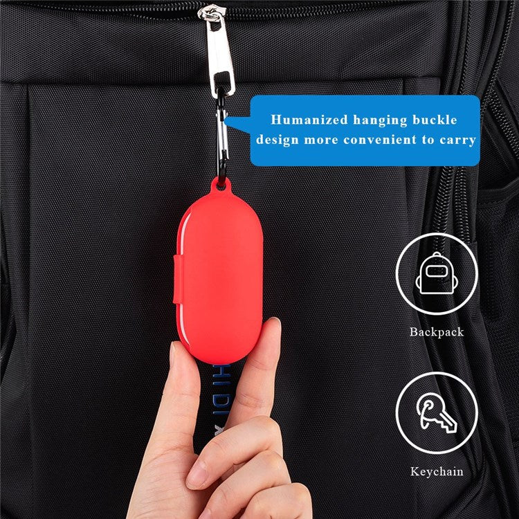 For OnePlus Buds Z Soft Silicone Anti-fingerprint Anti-drop Bluetooth Earphone Protective Case Cover with Buckle - Red