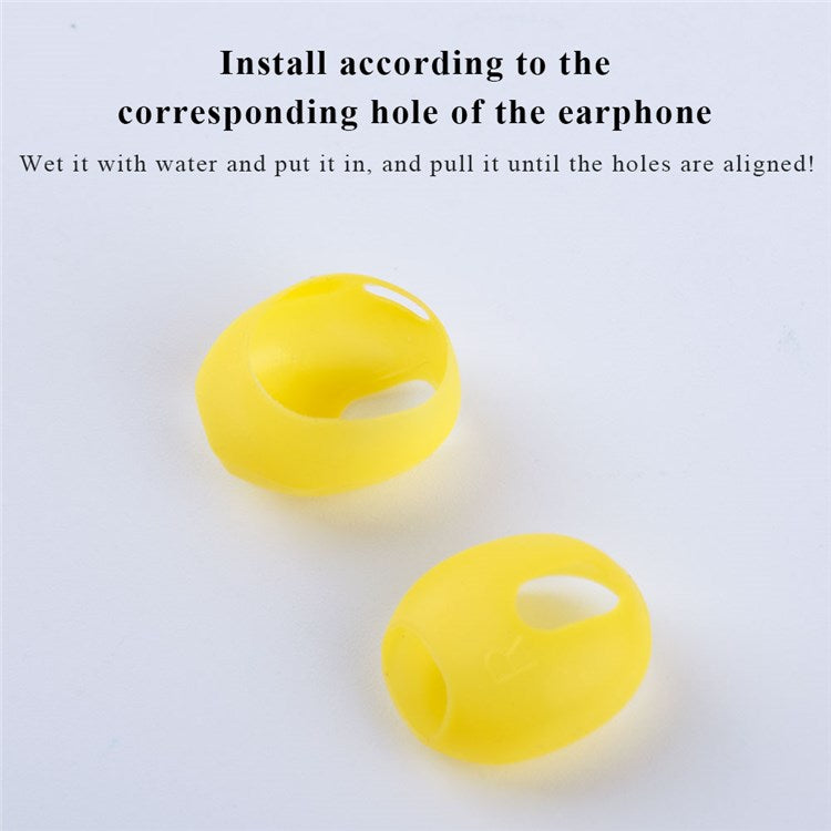 1 Pair Silicone Earphone Ear Caps for Apple AirPods 3, Bluetooth Earbuds Ear Tips Protective Covers - Yellow