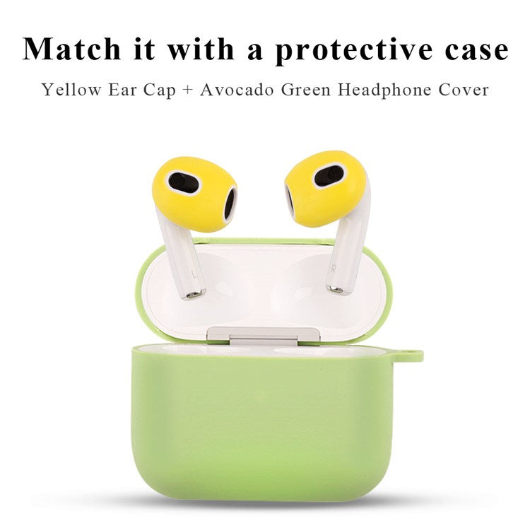 1 Pair Silicone Earphone Ear Caps for Apple AirPods 3, Bluetooth Earbuds Ear Tips Protective Covers - Mint Green