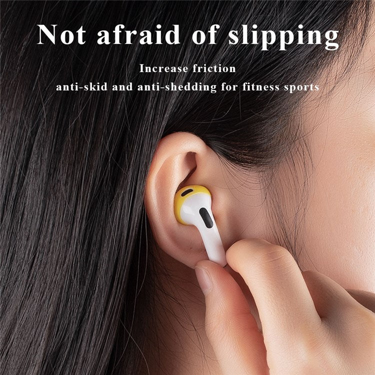 1 Pair Silicone Earphone Ear Caps for Apple AirPods 3, Bluetooth Earbuds Ear Tips Protective Covers - Light Purple