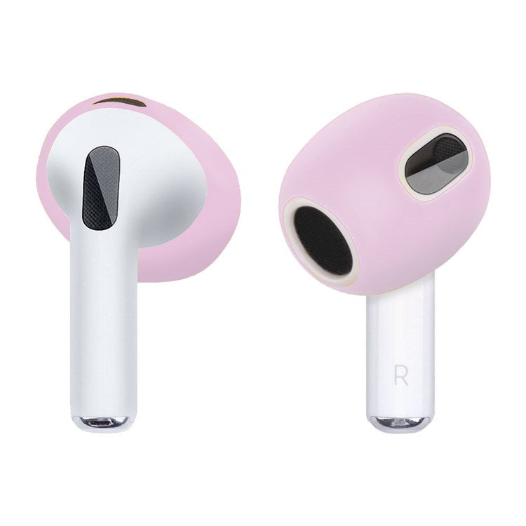 1 Pair Silicone Earphone Ear Caps for Apple AirPods 3, Bluetooth Earbuds Ear Tips Protective Covers - Pink