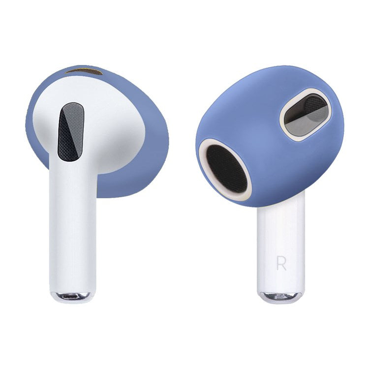 1 Pair Silicone Earphone Ear Caps for Apple AirPods 3, Bluetooth Earbuds Ear Tips Protective Covers - Midnight Blue