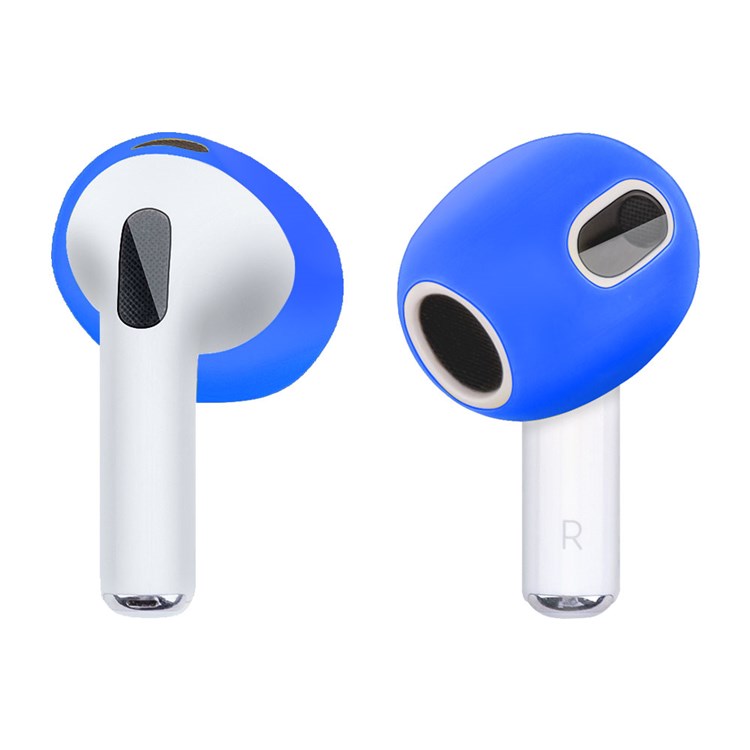 1 Pair Silicone Earphone Ear Caps for Apple AirPods 3, Bluetooth Earbuds Ear Tips Protective Covers - Bright Blue