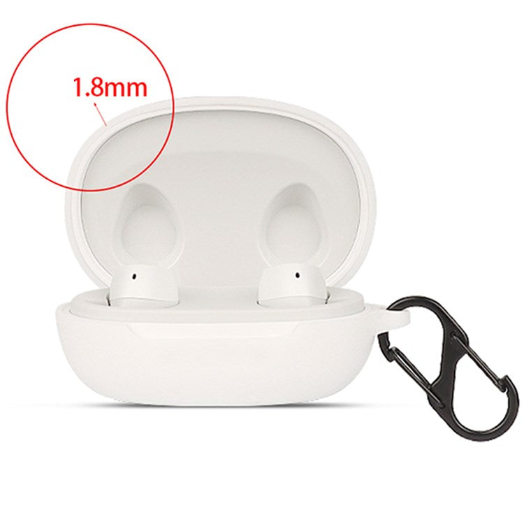 For JBL FREE II Bluetooth Wireless Earphone Silicone Case Drop-proof Charging Box Cover Protector with Anti-loss Hook - Blackish Green