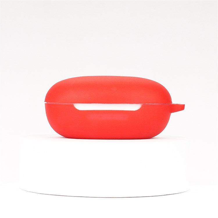 For JBL FREE II Bluetooth Wireless Earphone Silicone Case Drop-proof Charging Box Cover Protector with Anti-loss Hook - Red