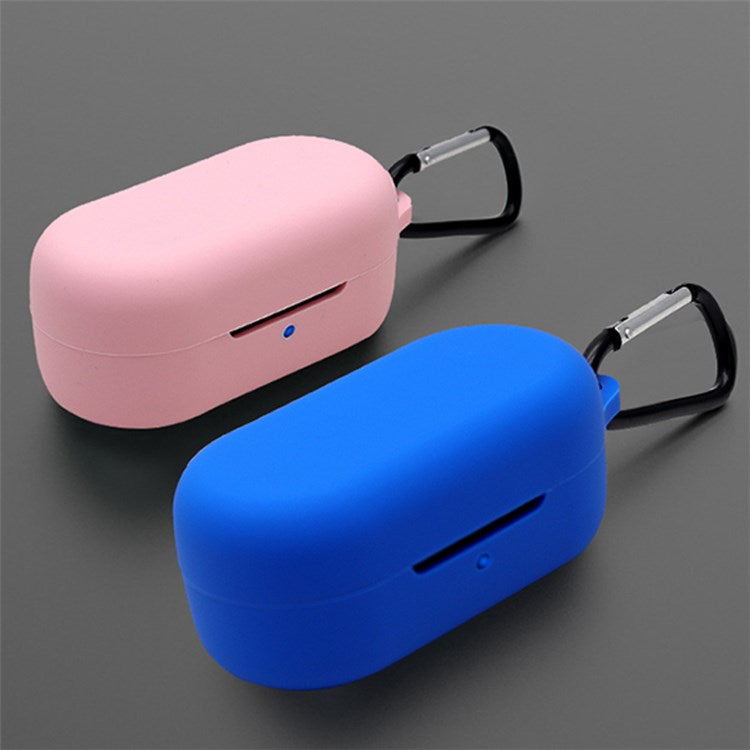 For TOZO T12 Bluetooth Earphone Silicone Case Anti-scratch Charging Box Protective Cover with Anti-loss Buckle - Midnight Blue