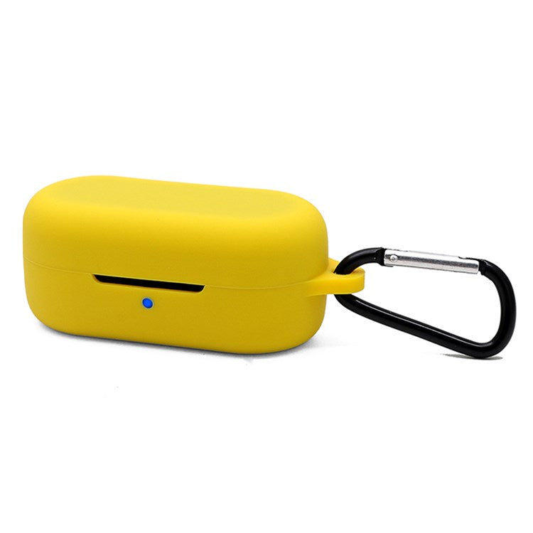 For TOZO T12 Bluetooth Earphone Silicone Case Anti-scratch Charging Box Protective Cover with Anti-loss Buckle - Yellow