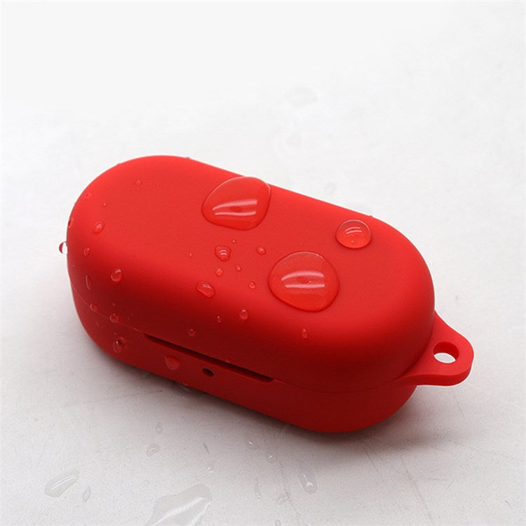 For TOZO T12 Bluetooth Earphone Silicone Case Anti-scratch Charging Box Protective Cover with Anti-loss Buckle - Red