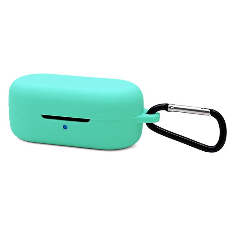 For TOZO T12 Bluetooth Earphone Silicone Case Anti-scratch Charging Box Protective Cover with Anti-loss Buckle - Green