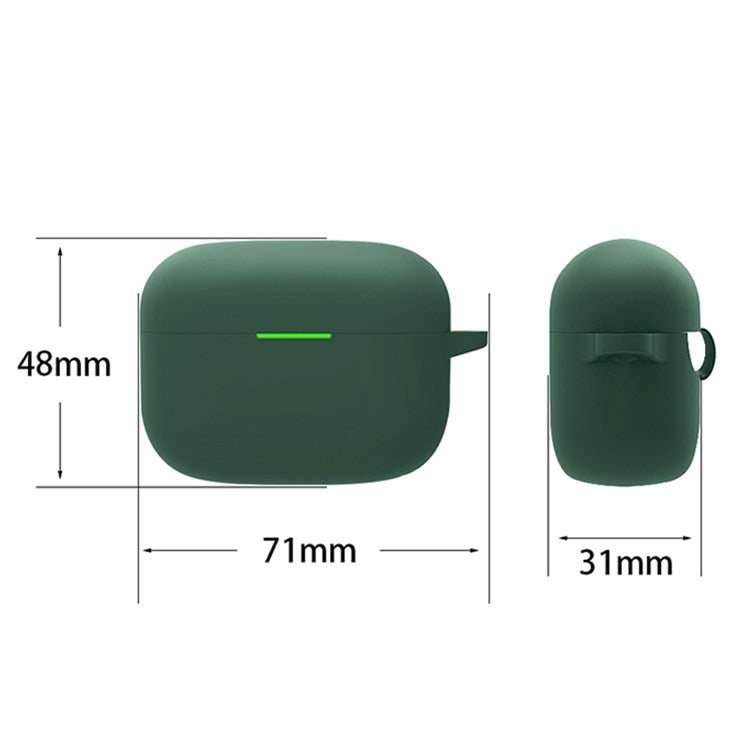 For Sony LinkBuds S Silicone Earbuds Protective Case Earphone Pouch Protective Skin Sleeve with Carabiner - Blackish Green