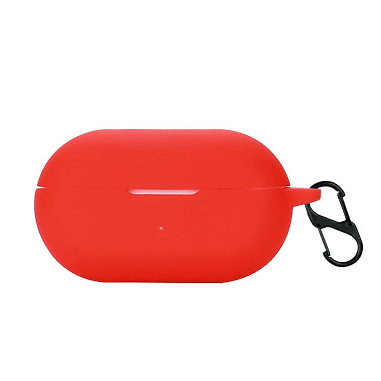 Silicone Case for Sony Ambie AM-TW01, Bluetooth Earphone Charging Box Protective Cover with Anti Loss Buckle - Red