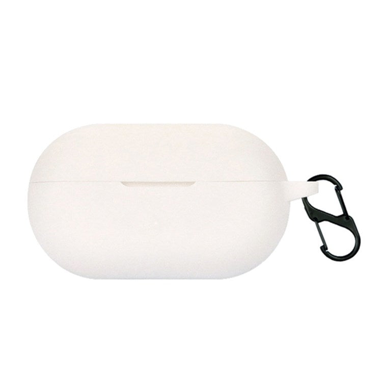 Silicone Case for Sony Ambie AM-TW01, Bluetooth Earphone Charging Box Protective Cover with Anti Loss Buckle - White