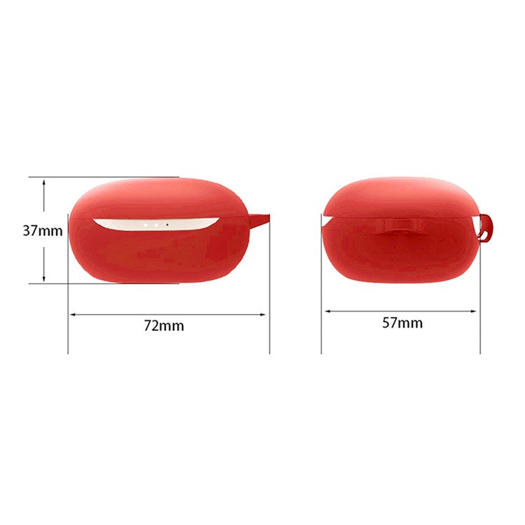 For Soundcore Life P3 Bluetooth Earphone Protective Silicone Case Anti-scratch Charging Box Protector with Hanging Buckle - Red