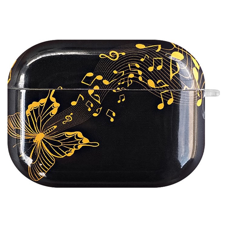 For Apple AirPods Pro Stylish Pattern IMD Protective Cover Earphone Charging Box Shockproof TPU Case - Notes/Butterfly