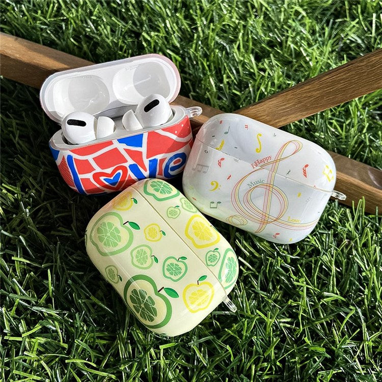 For Apple AirPods Pro Stylish Pattern IMD Protective Cover Earphone Charging Box Shockproof TPU Case - Notes/Butterfly