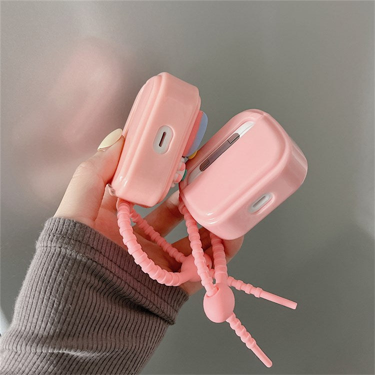 For Apple AirPods 3 Scratch Resistant Earbuds Protective Case Phantom Pink Snail Bunny Headphone Cover Shockproof Earphone Cover with Silicone Strap