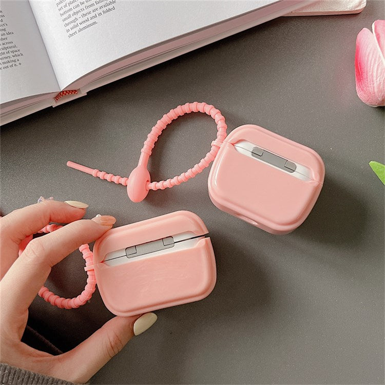 For Apple AirPods 3 Scratch Resistant Earbuds Protective Case Phantom Pink Snail Bunny Headphone Cover Shockproof Earphone Cover with Silicone Strap