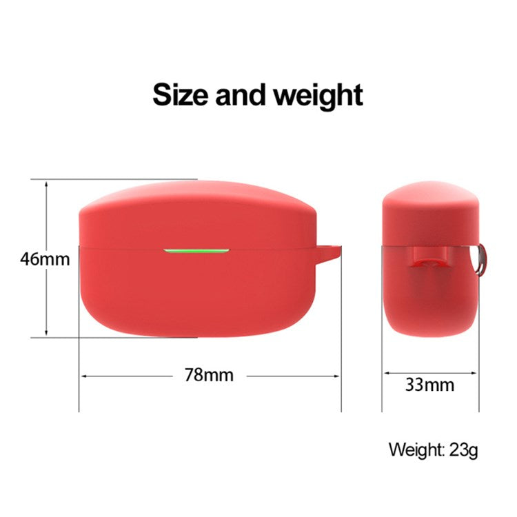 For Sony WF-1000XM4 Soft Silicone Cover Anti-shock Bluetooth Earphone Protective Sleeve Case with Anti-lost Buckle - Red